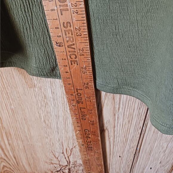 Cato Hunter Green Crepe Gold Ring V-neck Size Large - Picture 6 of 6